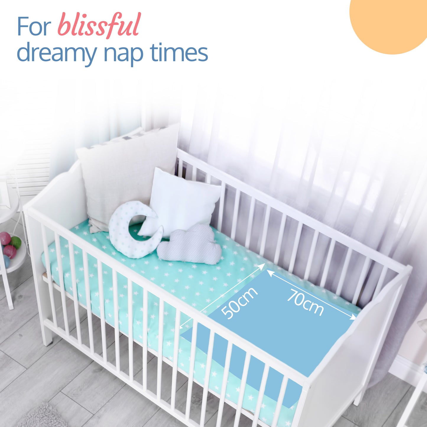 Instadry Baby Bed Protector, Sky Blue, Small