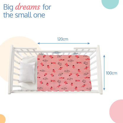 100% Cotton Muslin Baby Swaddles set, Penguin Rabbit Print, 0-18 Month+, Pack of 3