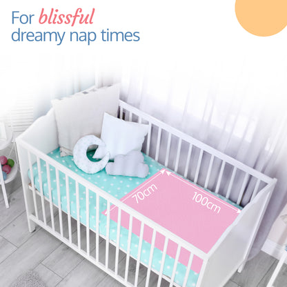 Instadry Baby Bed Protector, Baby Pink, Medium