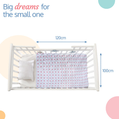 Muslin Baby Swaddle, White, Dots