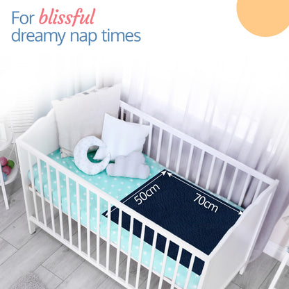 Instadry Baby Bed Protector, Navy Blue, Small