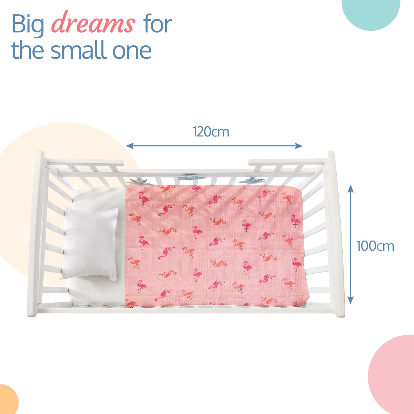 100% Cotton Muslin Baby Swaddles set, Fish Cage Print, 0-18 Month+, Pack of 3