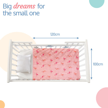 100% Cotton Muslin Baby Swaddles set, Fish Cage Print, 0-18 Month+, Pack of 3