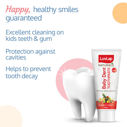 Naturals Baby Dent 100% Natural Toothpaste, Bubble Fruit Flavour, , 100g