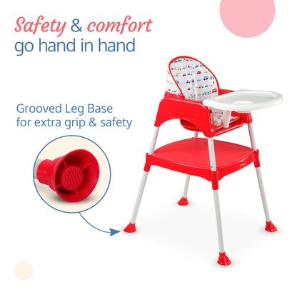 3-In-1 Baby High Chair, Red