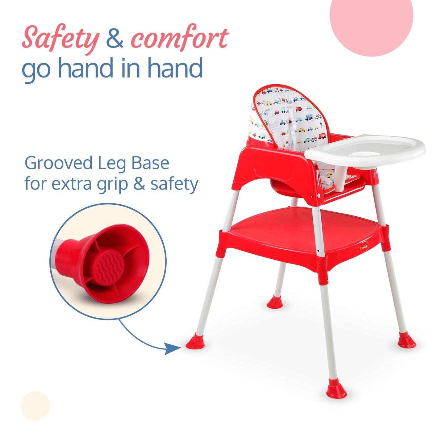 3-In-1 Baby High Chair, Red