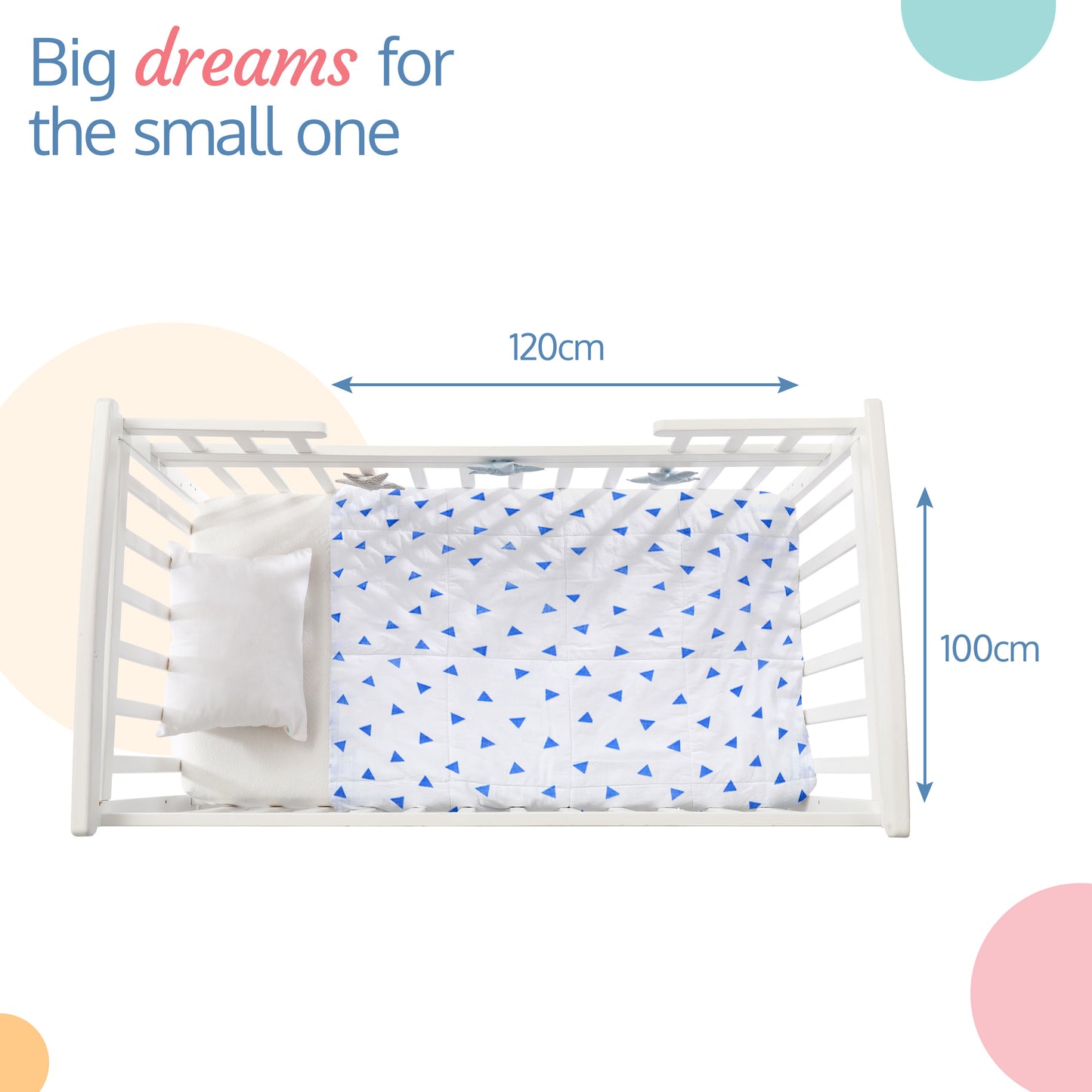 Muslin Baby Swaddle, White, Triangles