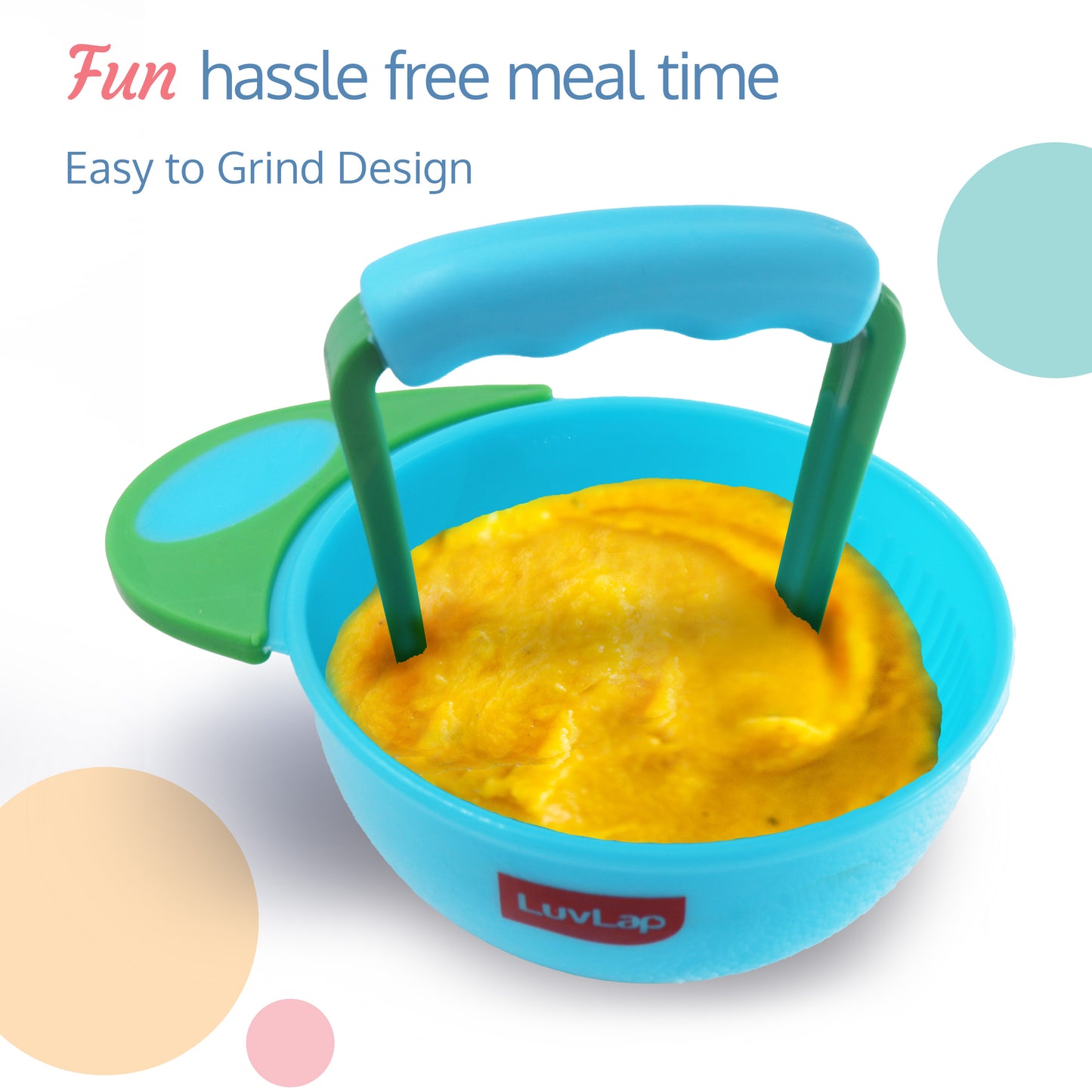 Baby Food Grinding Cum Feeding Bowl, Green & Blue