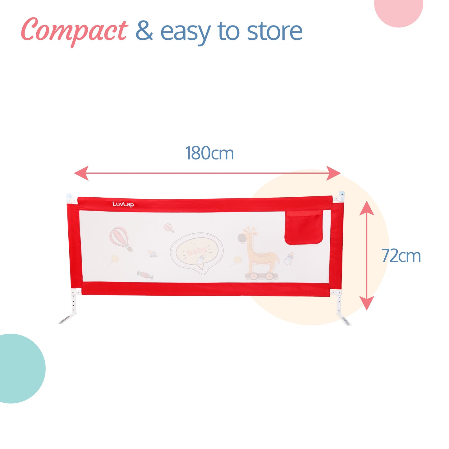 Comfy Baby Bed Rail, Red