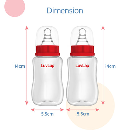 Anti-Colic Slim/Regular Neck Essential Baby Feeding Bottle, 125ml (Pack of 2)