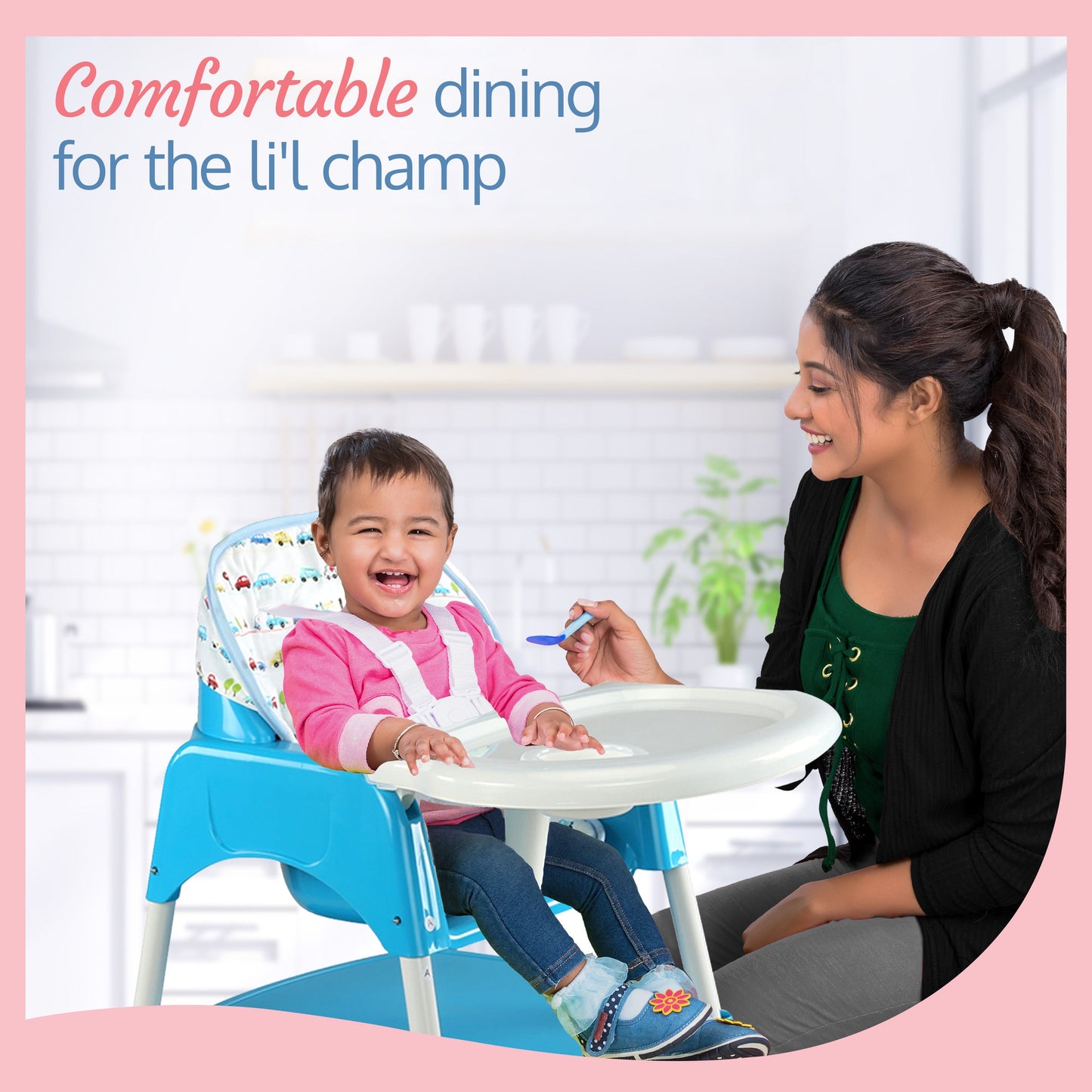 3-In-1 Baby High Chair, Blue