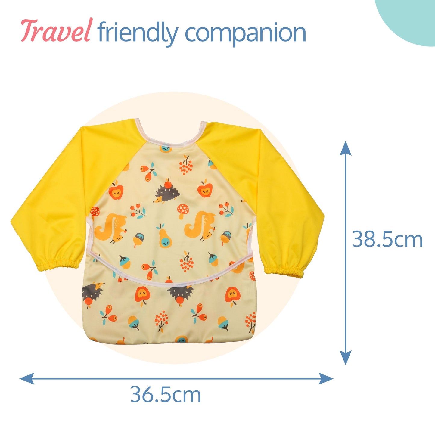 Baby Long Sleeve Bib,  Yellow