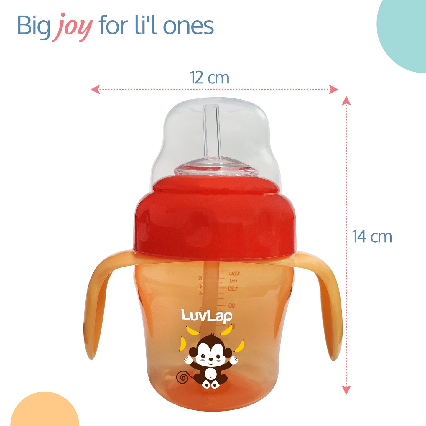 Banana Time 2-in-1 Straw & Spout Cup, 150ml Orange