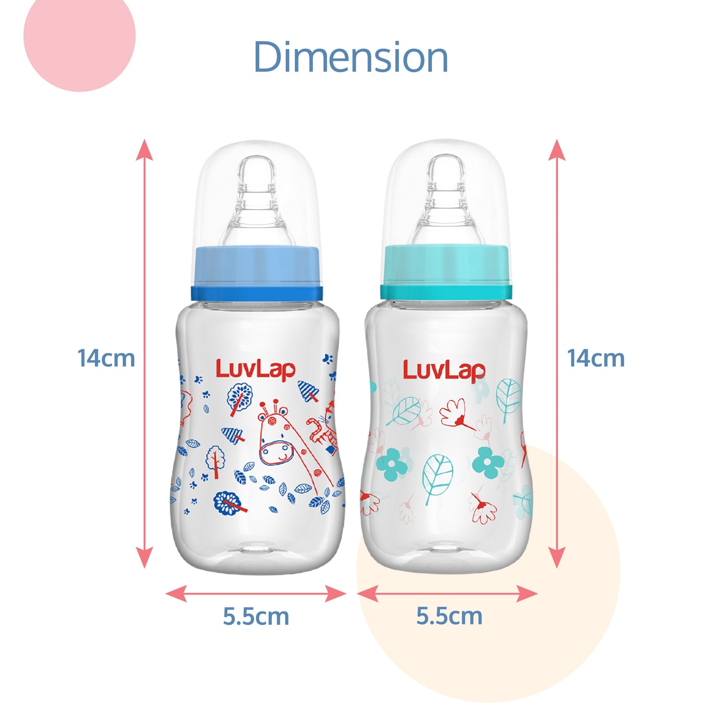 Anti-Colic Slim/Regular Neck Essential Baby Feeding Bottle, 125ml (Pack of 2)