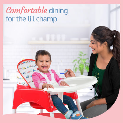 3-In-1 Baby High Chair, Red