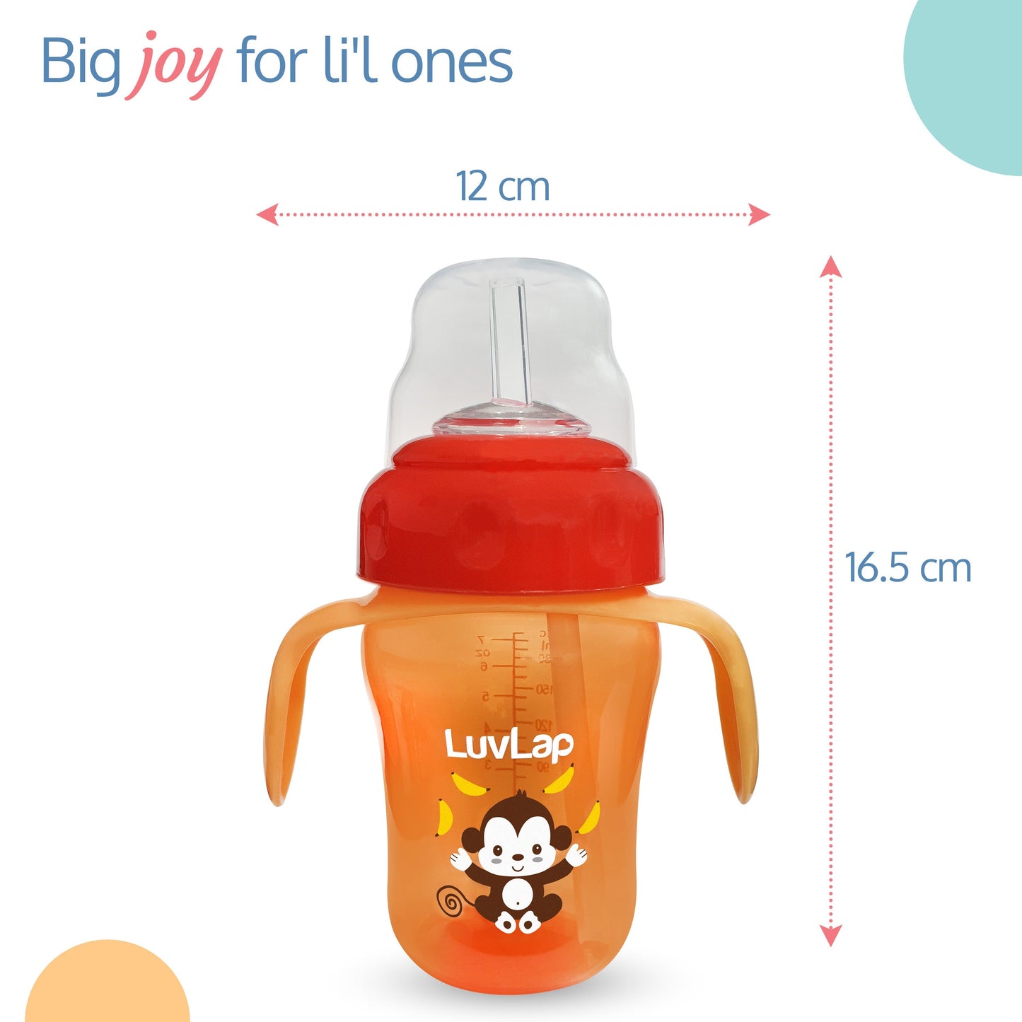 Banana Time 2-in-1 Straw & Spout Cup, 210ml Orange