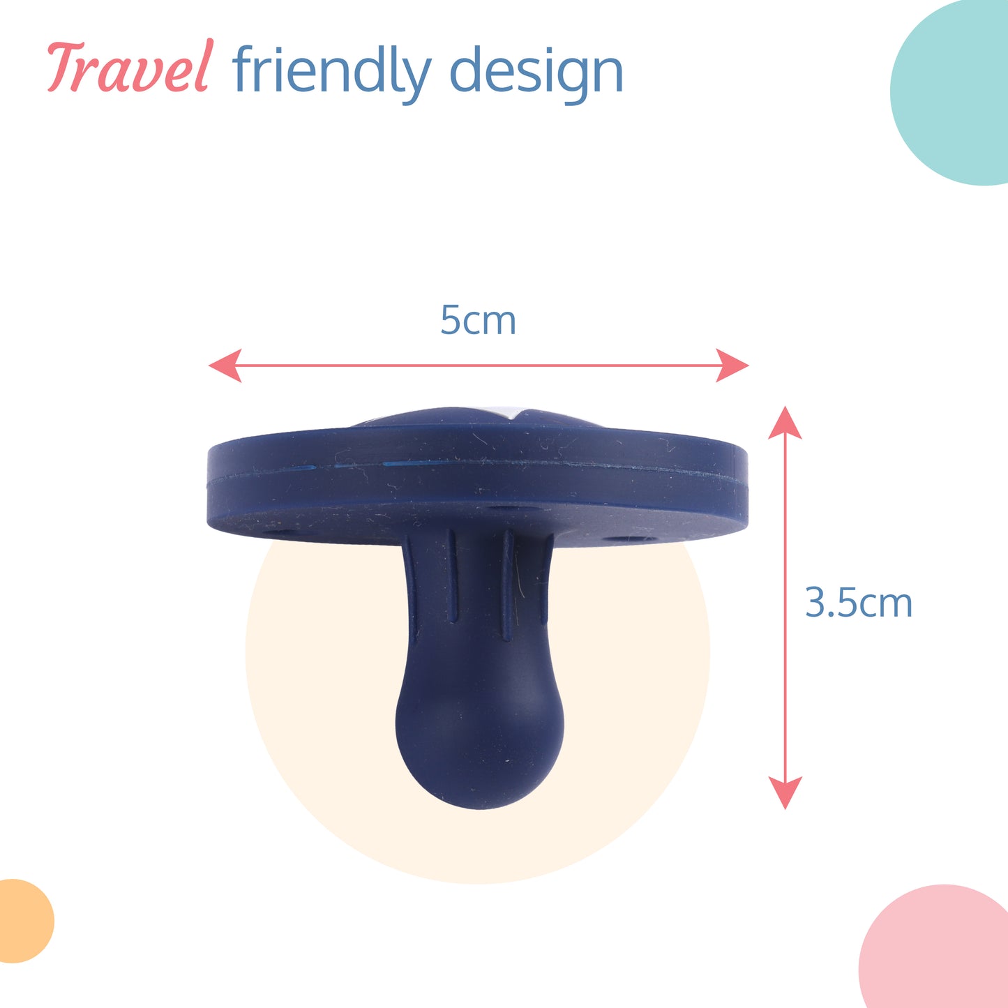 Silicone 2 in 1 Baby Soother Pacifier & Teether, Set of 2, Blue & Maroon