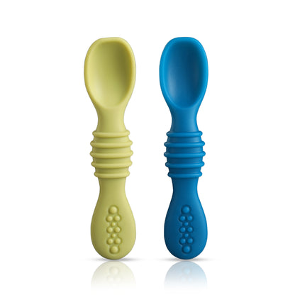 Silicone Baby Led Weaning Spoons Set of 2, Baby Training Spoon, Gum Friendly,  BPA Free