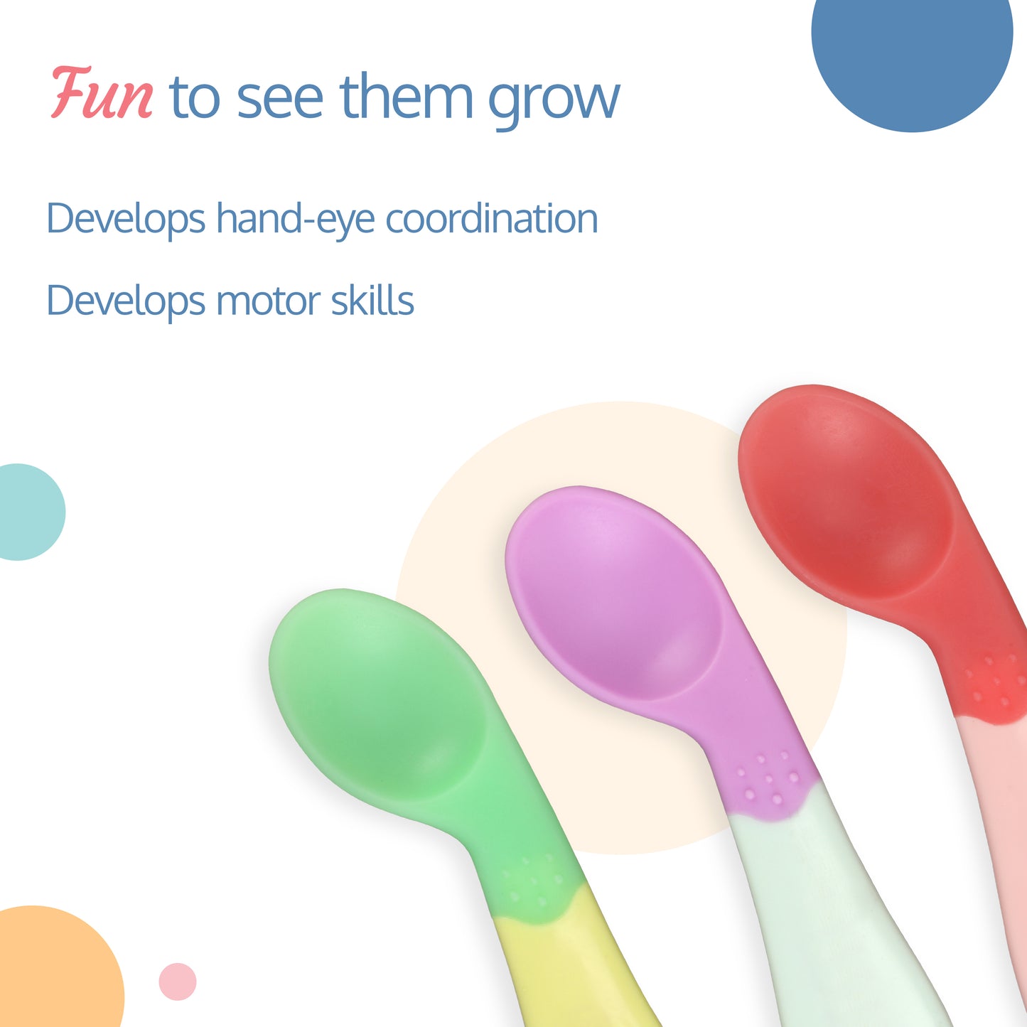 Heat Sensing Baby Spoon, Set of 3, BPA Free, Baby Weaning Spoon for Kids 3 Months+ (Pink)