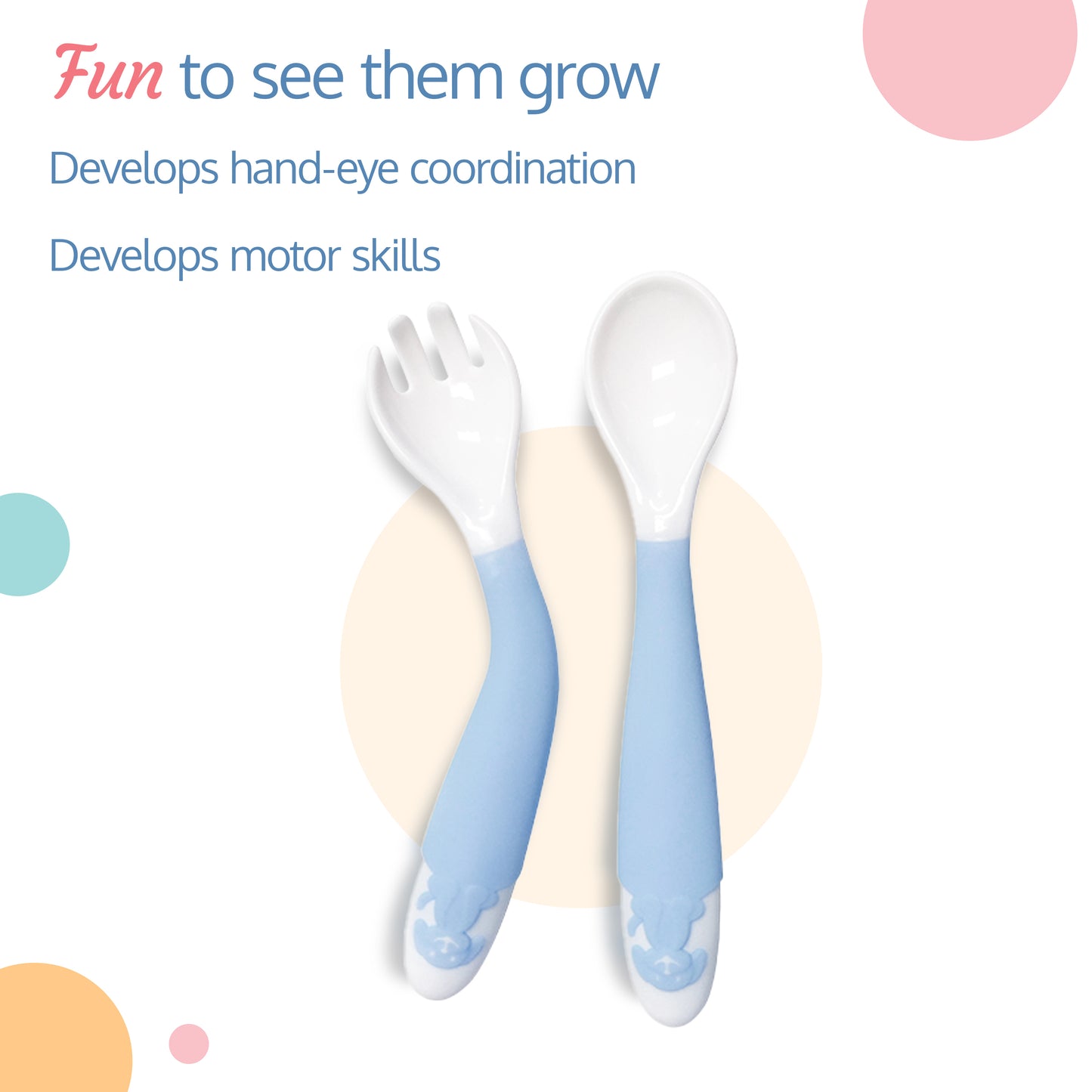 Bendable Weaning Spoon & Fork Set (Blue)