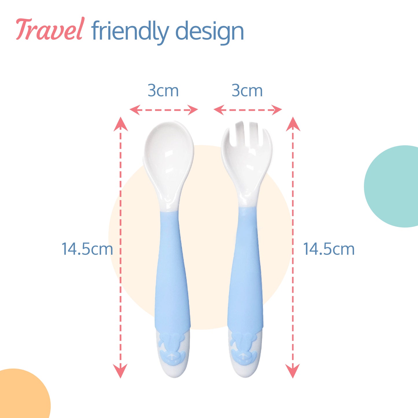 Bendable Weaning Spoon & Fork Set (Blue)