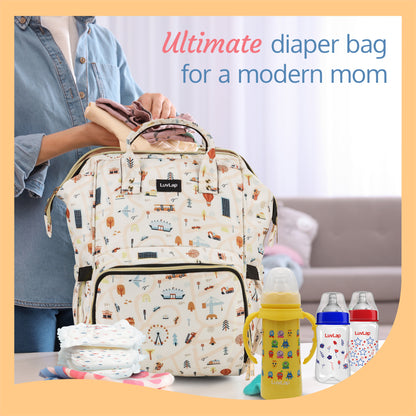 Multifunctional Waterproof Diaper Bag - Off White
