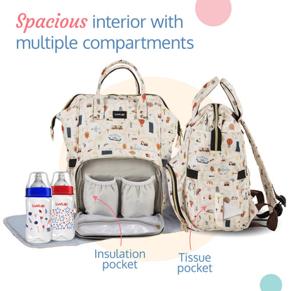 Multifunctional Waterproof Diaper Bag - Off White