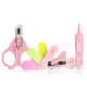 Baby Grooming Scissors & Nail Clipper Set/Kit, Manicure Set, 4pcs, Pink, 0m+