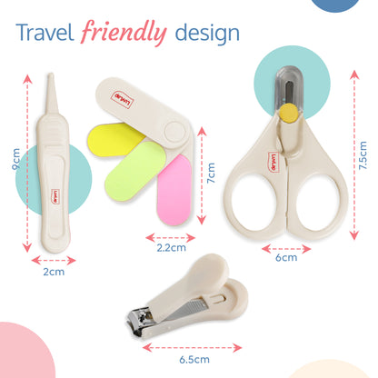 Baby Grooming Scissors & Nail Clipper Set/Kit, Manicure Set, 4pcs, White, 0 M+