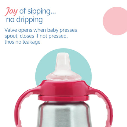 3 In 1 Steel Baby Bottle Cum Sipper, 240 Ml