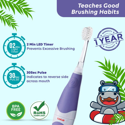 Joy Baby Sonic Infant & Toddler Electric Toothbrush, Purple