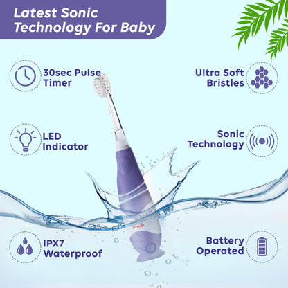 Joy Baby Sonic Infant & Toddler Electric Toothbrush, Purple