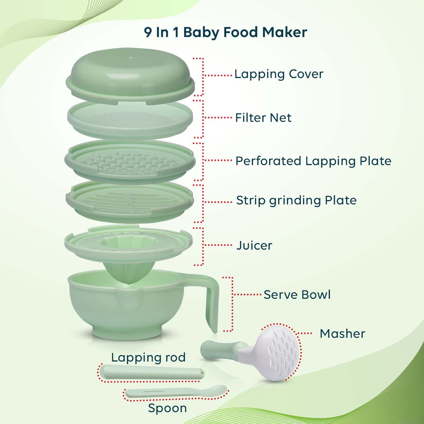 9 In 1 Baby Food Maker, Light Green