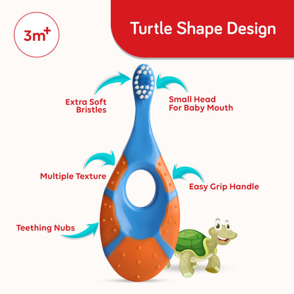 Turtle Shaped Baby & Toddler Toothbrush(Assorted Colors, Colors may vary)