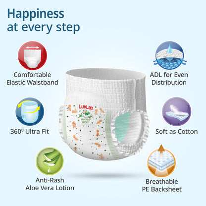 Diaper Pants, Medium, 7 to 12Kg, 72 Count, with upto 12 Hour protection