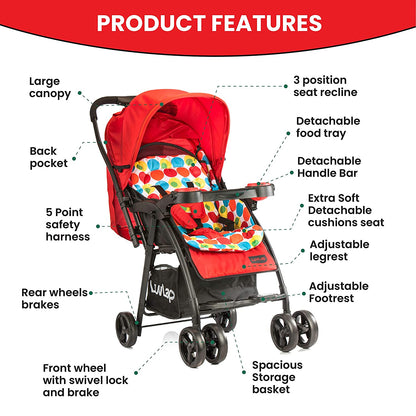 Joy Baby Stroller, Red