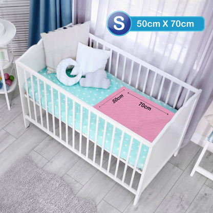Dry Sheet- Sky Blue & Baby Pink, 0m+ - Small 50 x 70cm, Pack of 2