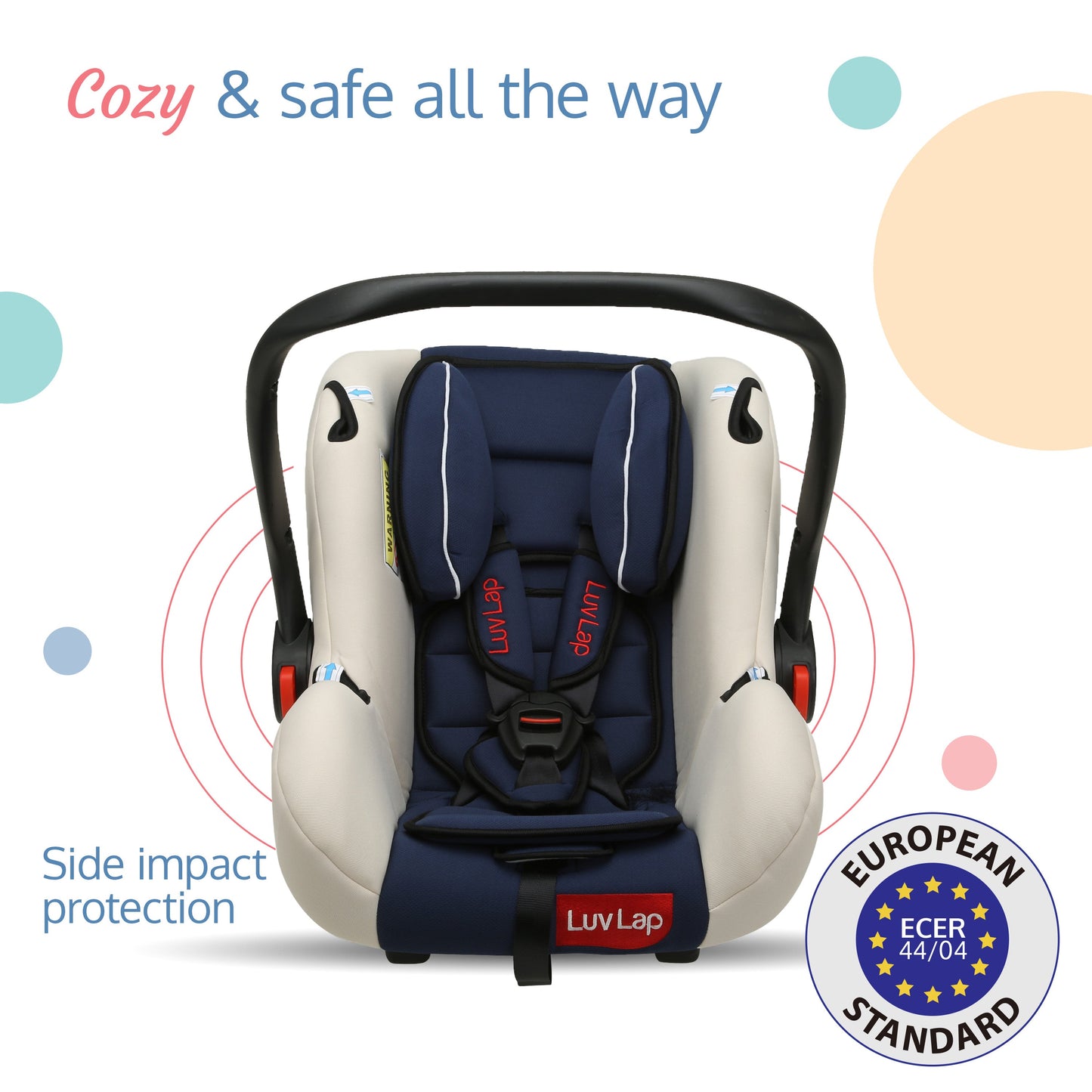 Infant Baby Car Seat Cum Carry Cot, Blue