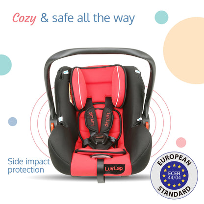 Infant Baby Car Seat Cum Carry Cot, Red