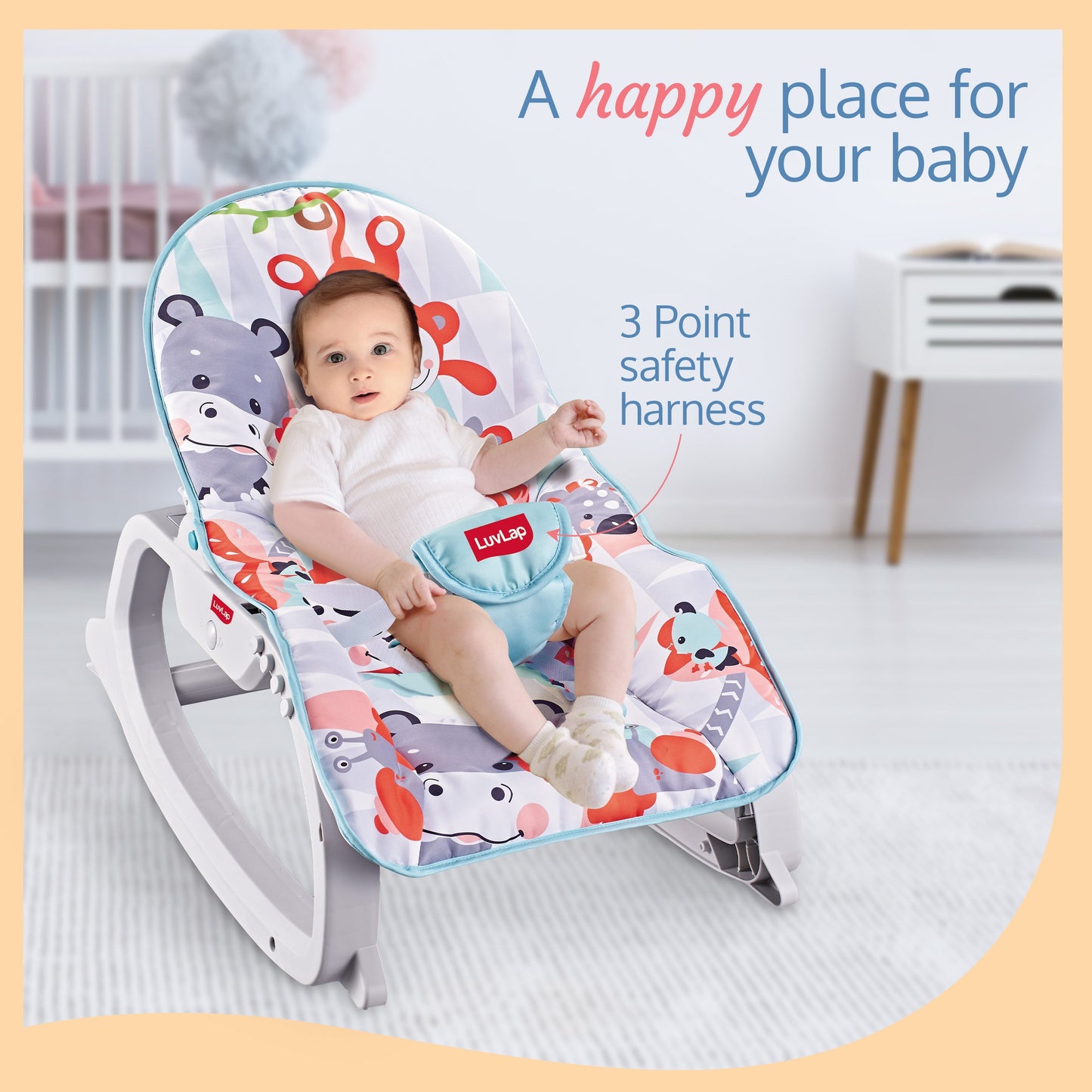 Animal Kingdom 3-In-1 Baby Rocker (Hippo)