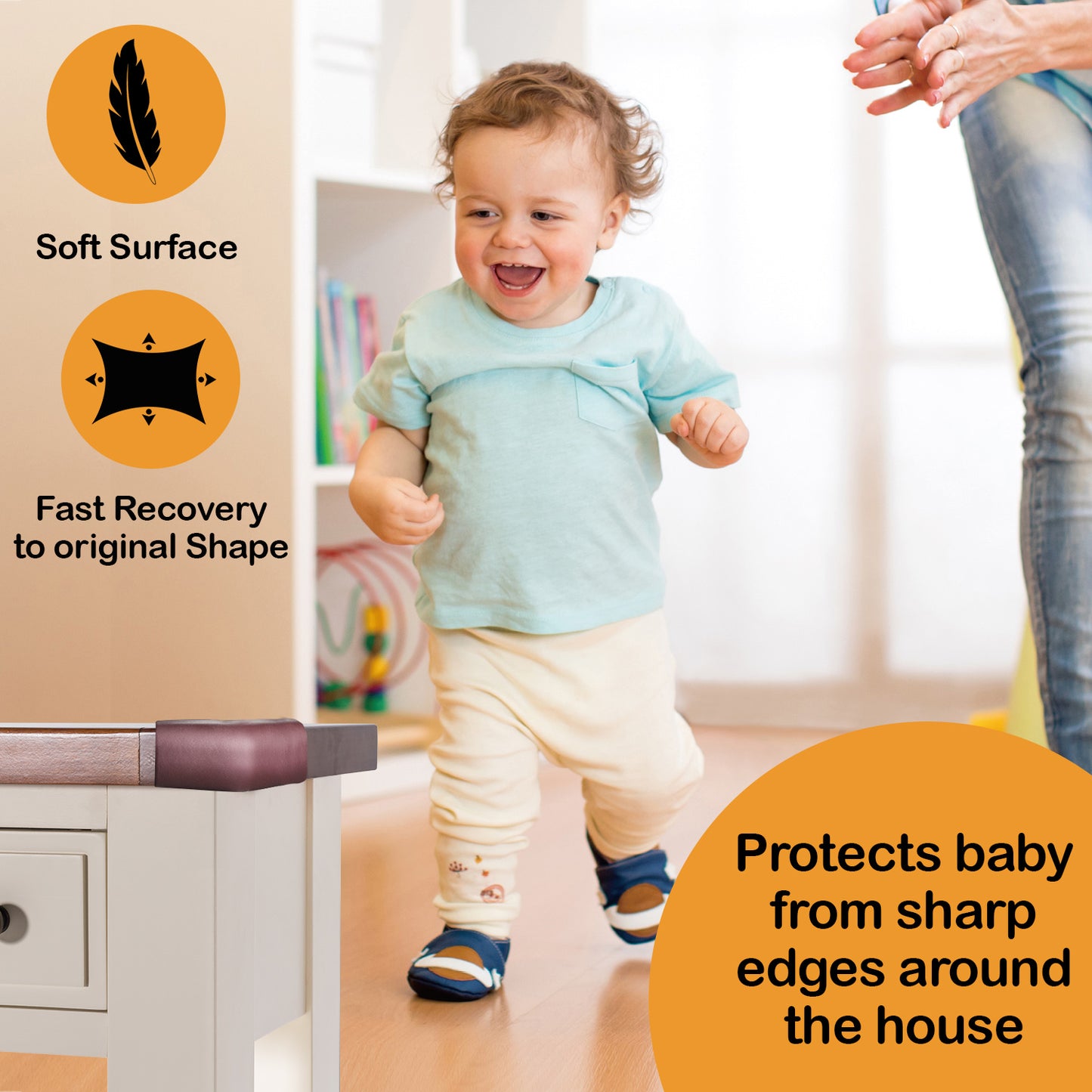 Furniture Corner Guard for Baby Safety, Pre-Taped 3M Adhesive