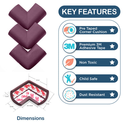 Furniture Corner Guard for Baby Safety, Pre-Taped 3M Adhesive