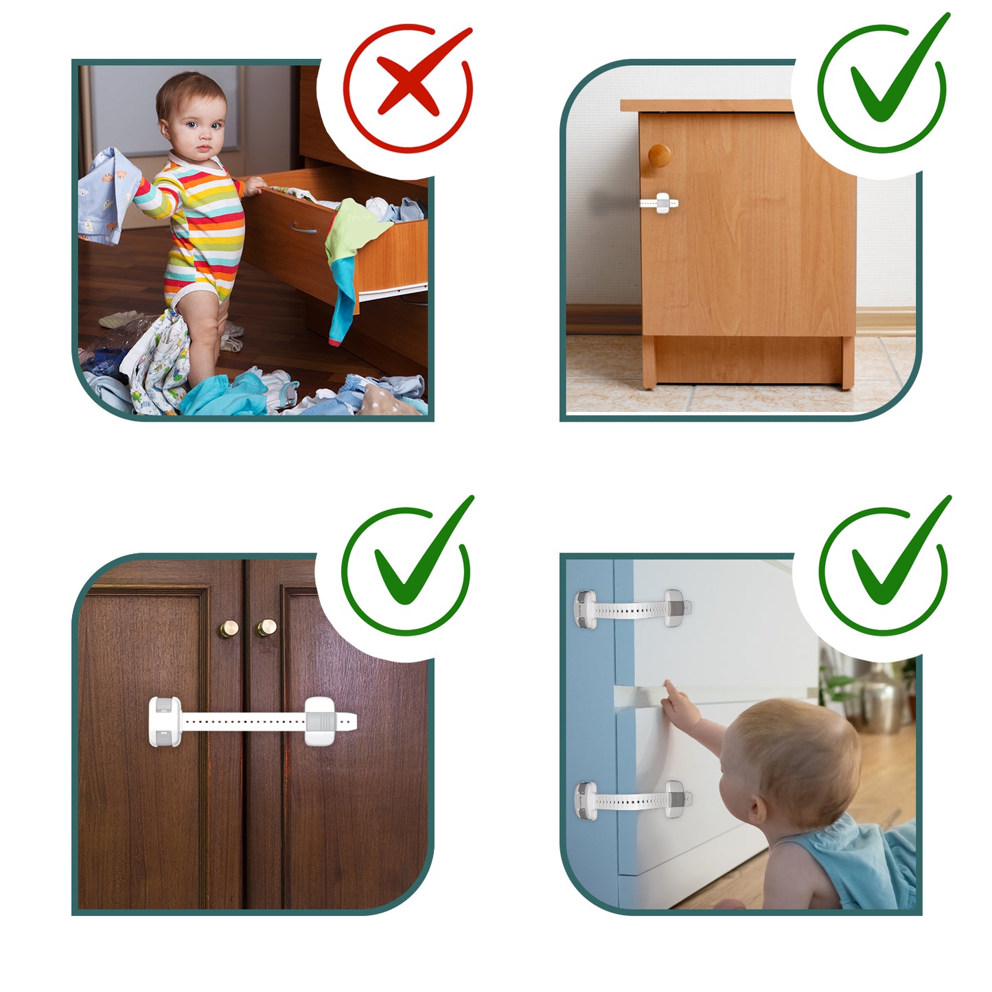 Baby Safety Furniture Locks, Pack Of 6