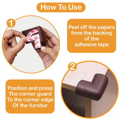 Furniture Corner Guard for Baby Safety PreTaped 3M Adhesive Non Toxic BPA Free