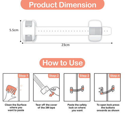 Baby Safety Furniture Locks, Pack Of 6