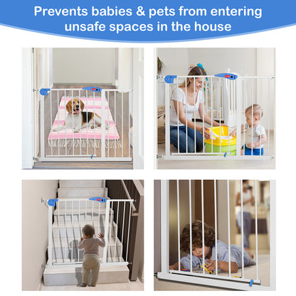Indoor Baby Safety Gate 105-115cm Wide, White