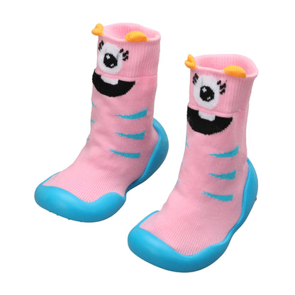 Baby Sock Shoes, Pink Bear, Small