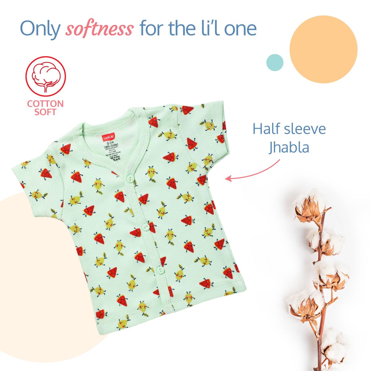 New-born Baby Gift Set of 5,  Sea Green Fruits Print