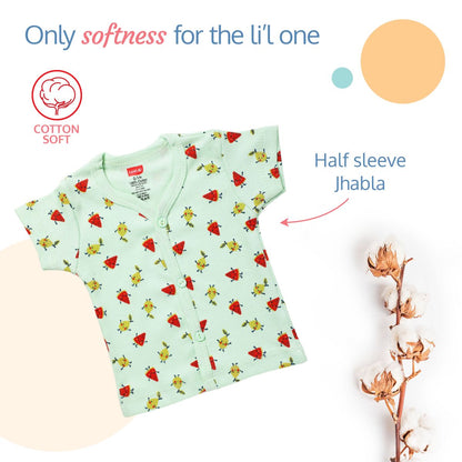 New-born Baby Gift Set of 5,  Sea Green Fruits Print