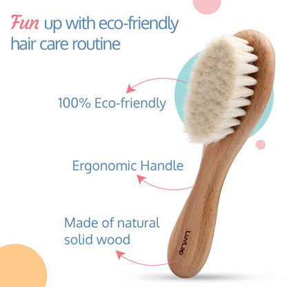 Wooden Baby Hair Brush With Natural Bristles